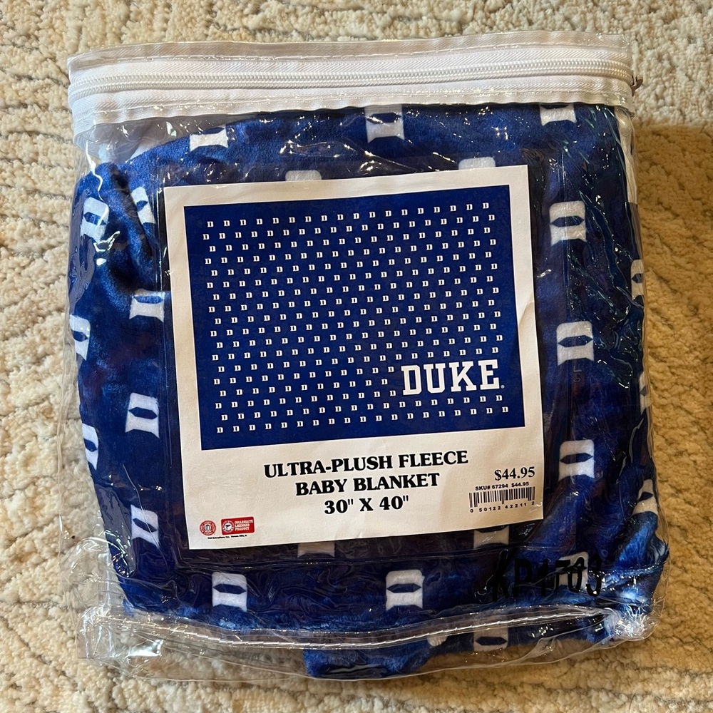 Duke University fleece baby blanket (new)